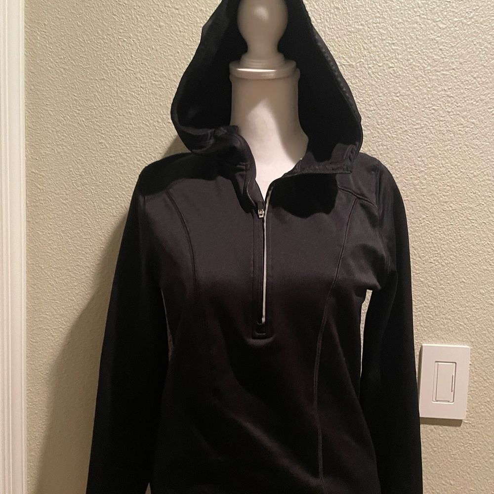 Champion Women's Black Fitted Hoodie Athletic Jacket Size Small